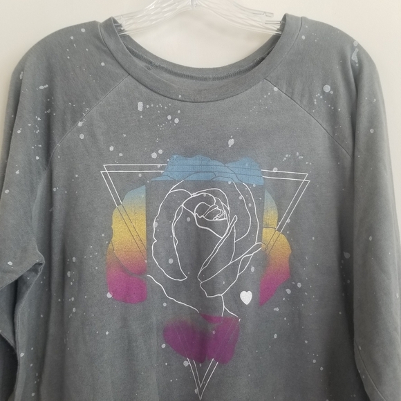Torrid Geo Rose 3/4 Sleeve Raglan Tee Shirt Top Large - Picture 2 of 4